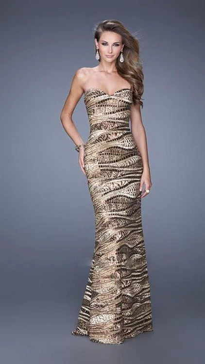 Amazing Deals La Femme 21155 Sequined Sweetheart Prom Dress