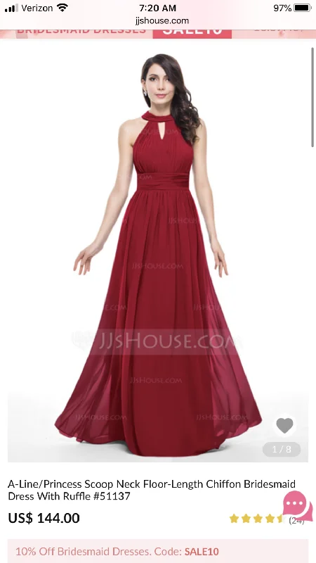 Huge Discounts Other JJs House A-Line/Princess Scoop Neck Floor-Length