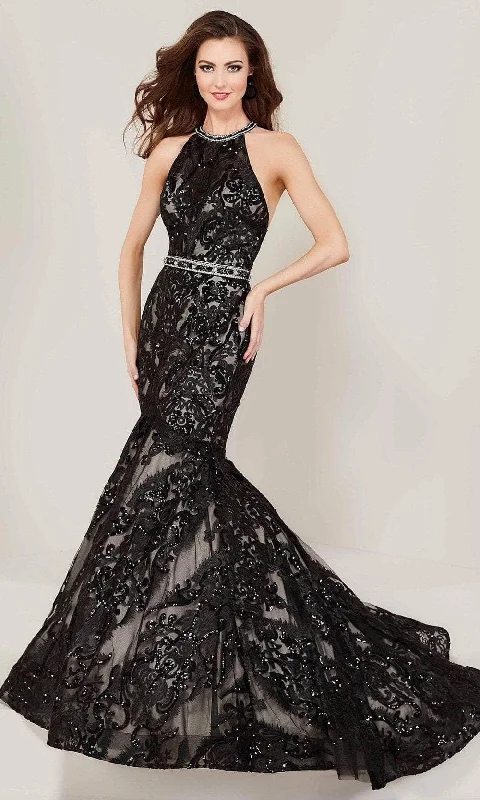 Flash Sale Tiffany Designs - 16336 Beaded Halter Mermaid Evening Gown