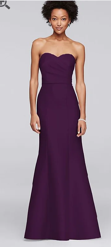 Best Bargains David's Bridal Structured Mikado Strapless Long Bridesmaid F19279