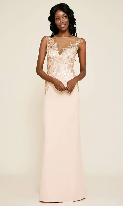 Amazing Deals Tadashi Shoji - Sleeveless Embellished Illusion Neck Gown - 1 pc Champagne In Size 10 Available Amazing Deals Tadashi Shoji - Sleeveless Embellished Illusion Neck Gown - 1 pc Champagne In Size 10 Available