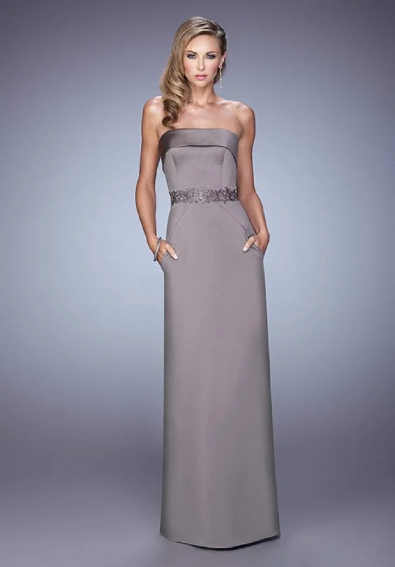 Limited Availability La Femme Folded Strapless Evening Gown 21554