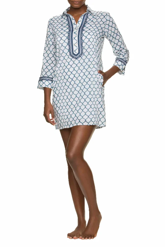 Bonus Savings Helen Jon - ESSENTIAL SHIRT DRESS-NAVY WHITE