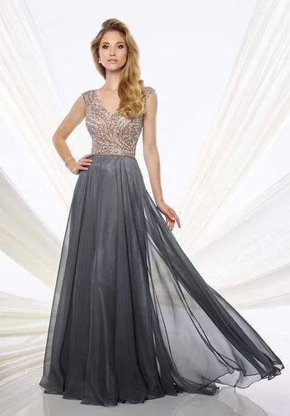 Final Clearance Montage by Mon Cheri - 116940 Beaded Chiffon A-line Dress