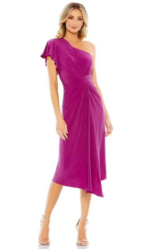 Price Cut Mac Duggal 12480 - One-Sleeve Knotted Detail Formal Dress