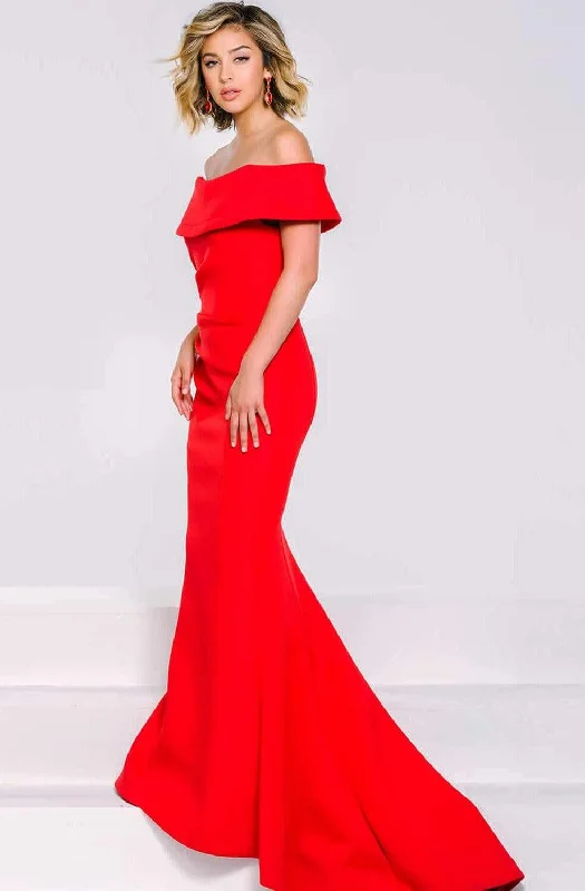 Savings Event Jovani - 42756 Elegant Off-the-Shoulder Neckline Prom Dress - 1 pc Red In Size 12 Available Savings Event Jovani - 42756 Elegant Off-the-Shoulder Neckline Prom Dress - 1 pc Red In Size 12 Available
