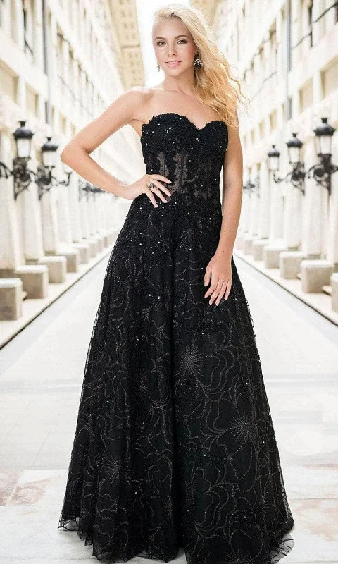 Super Bargain Jovani 14913 - Strapless Applique Corset Prom Dress