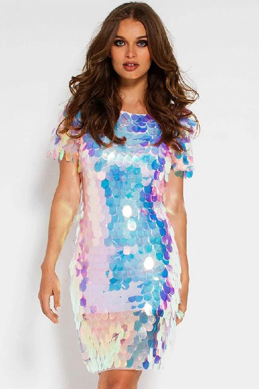 Big Discounts Jovani Irridiscent Paillette Cocktail Dress 55494 - 1 pc Blush In Size 2 Available Big Discounts Jovani Irridiscent Paillette Cocktail Dress 55494 - 1 pc Blush In Size 2 Available