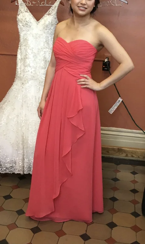 Today’s Deal David's Bridal Strapless Crinkle Chiffon Dress with Cascade Skirt