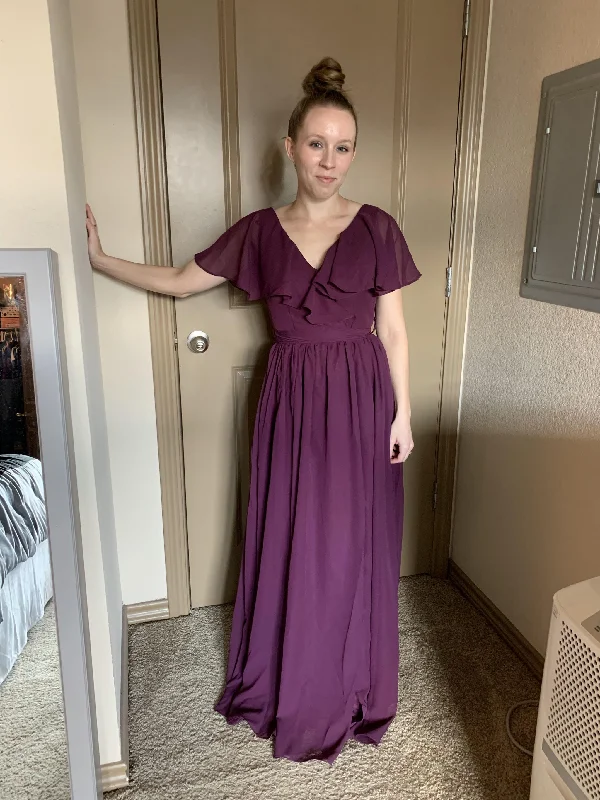 Quick Sale Other Short Sleeve Ruffle Dress, Lace-up Back