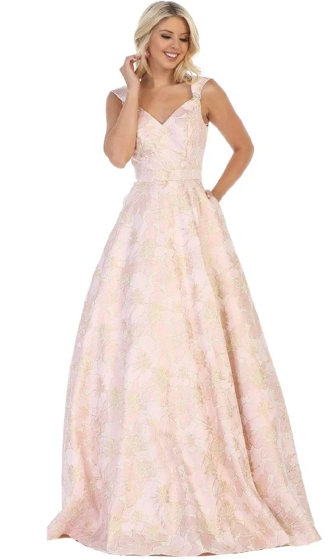 Price Meltdown May Queen - Cap Sleeve Jacquard A-Line Dress RQ7714 - 1 pc Pink In Size 6 Available Price Meltdown May Queen - Cap Sleeve Jacquard A-Line Dress RQ7714 - 1 pc Pink In Size 6 Available