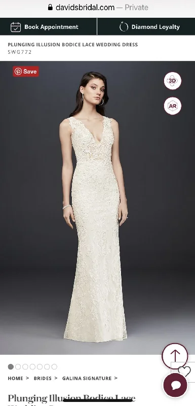 Crazy Deals Galina V-Neck Illusion Sheath with Lace