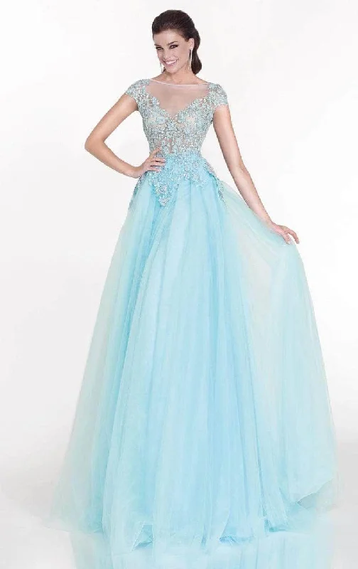 Daily Specials Tarik Ediz 92616 - Floral Illusion Bateau Formal Gown