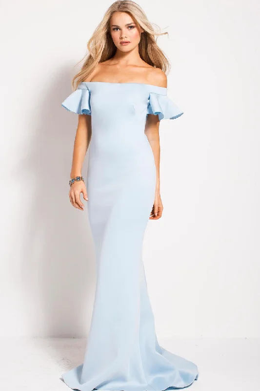 Weekend Deal Jovani 55563 Butterfly Sleeve Off Shoulder Sheath Gown - 1 pc Light Blue in size 2 Available Weekend Deal Jovani 55563 Butterfly Sleeve Off Shoulder Sheath Gown - 1 pc Light Blue in size 2 Available