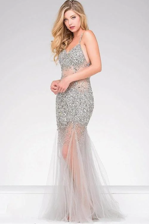 Amazing Deals Jovani - Sheer Prom Dress With Crystal Embellishments JVN24736