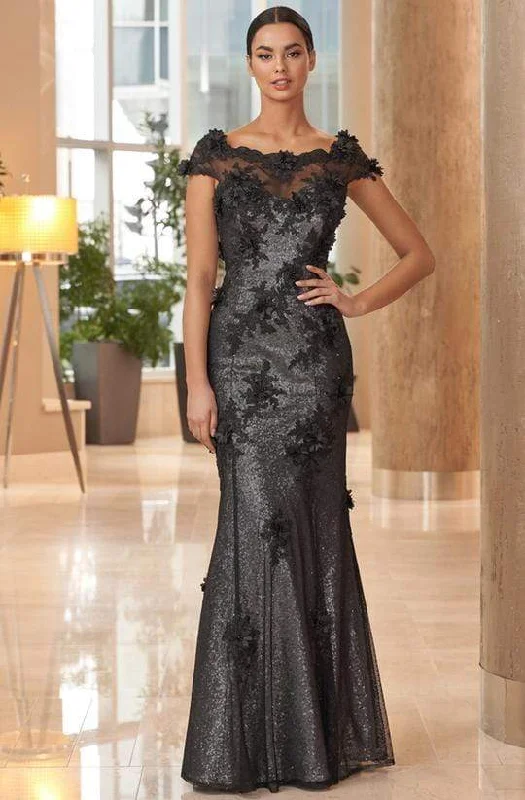 Deep Discounts Alexander by Daymor - Embellished Bateau Trumpet Gown 1061