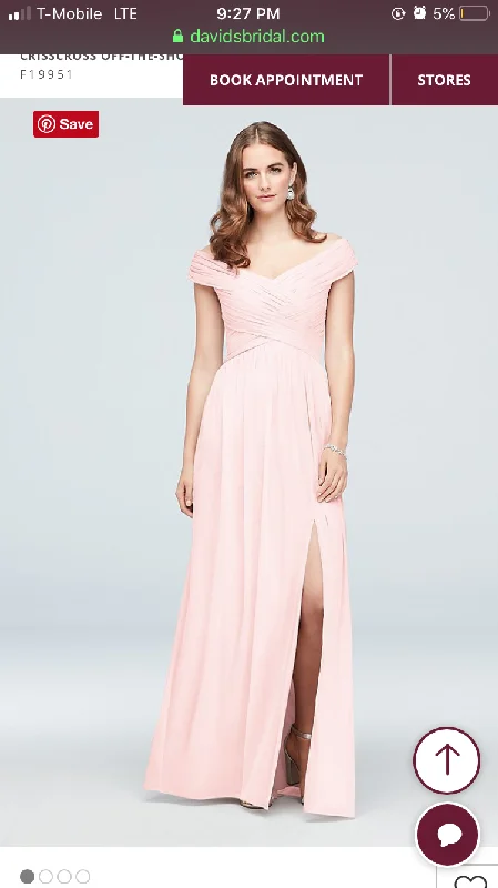 Huge Savings David's Bridal Crisscross Off-the-shoulder