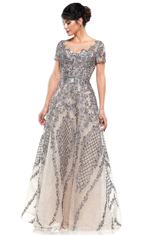 Act Fast Rina Di Montella - Illusion Neckline Embroidery Ornate Gown RD2669 - 1 pc Grey Nude In Size 4 Available Act Fast Rina Di Montella - Illusion Neckline Embroidery Ornate Gown RD2669 - 1 pc Grey Nude In Size 4 Available
