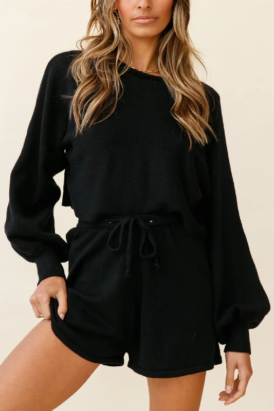 Epic Deals Easy Breezy Long Sleeve Midi Sweater Black