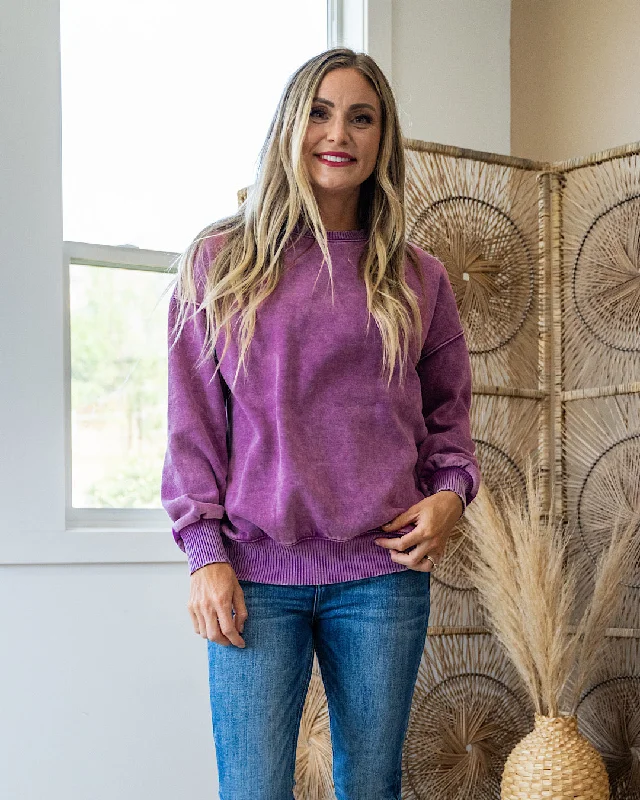 Best Bargains Boyfriend Crewneck Sweatshirt - Light Plum