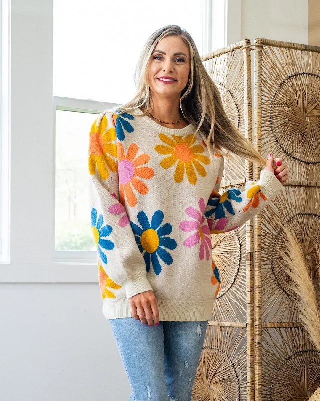 Special Offer Bright Daisy Sweater - Taupe