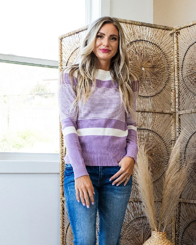 Last Chance Courtney Striped Sweater - Lavender