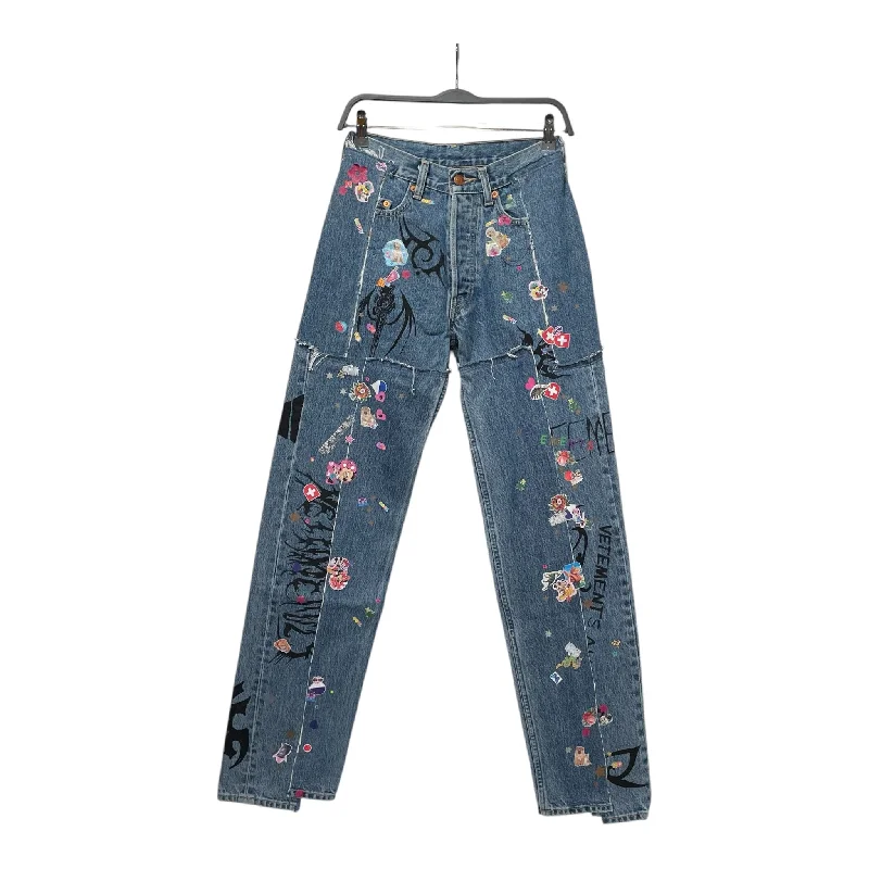 Online Only VETEMENTS/Straight Pants/XS/Graphic/Cotton/BLU/