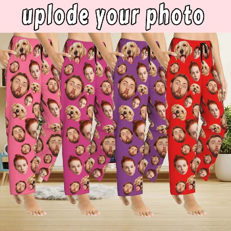 Instant Discount Custom Family Face Slumber Party Unisex Long Pajama Pants Best Gifts for Family