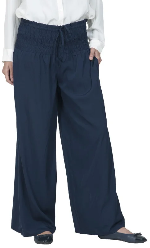 Can't Miss Wide Legged Smocked And Ruffled Women'S Pants