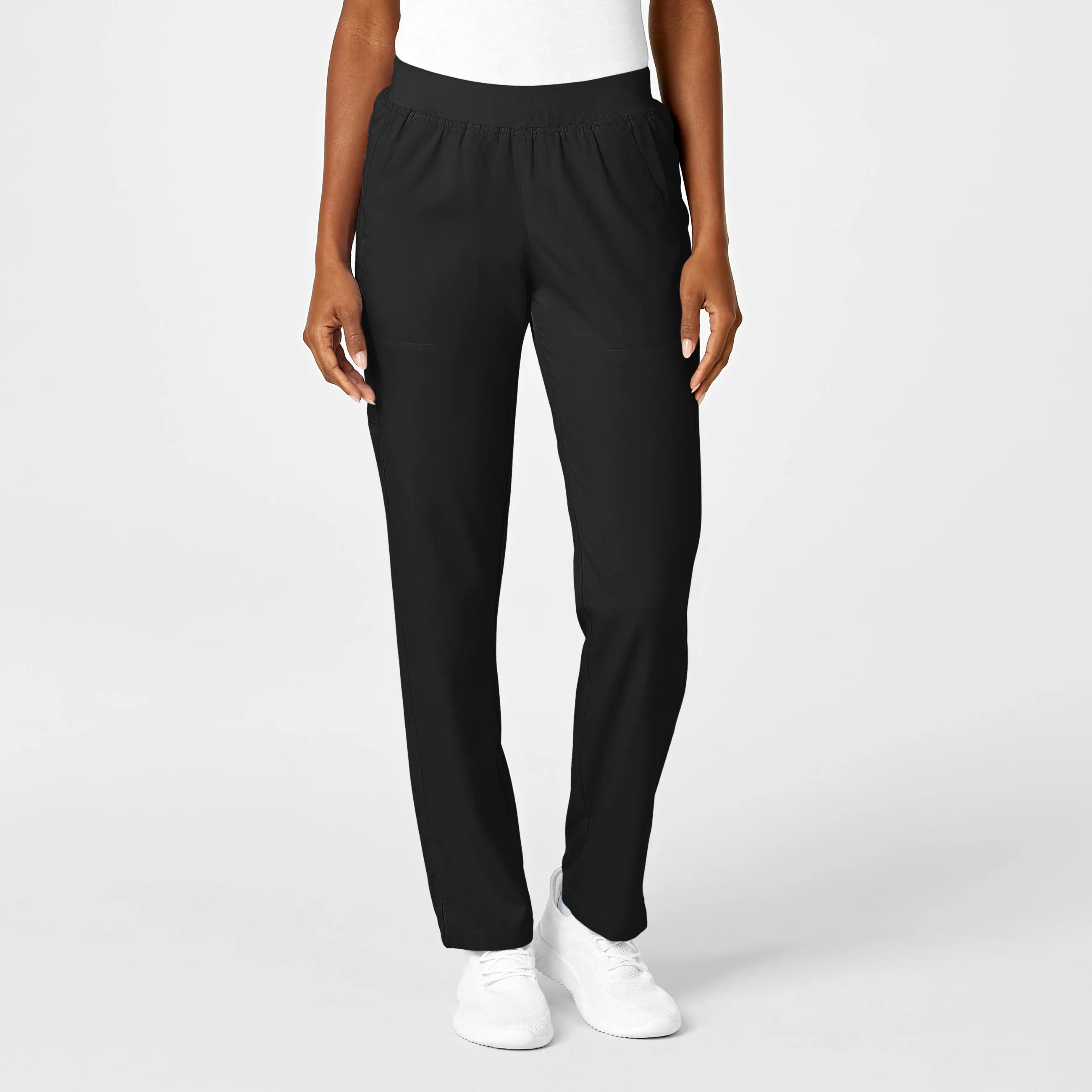 Limited Stock Wink Women's Knit Waist Cargo Scrub Pant - Black