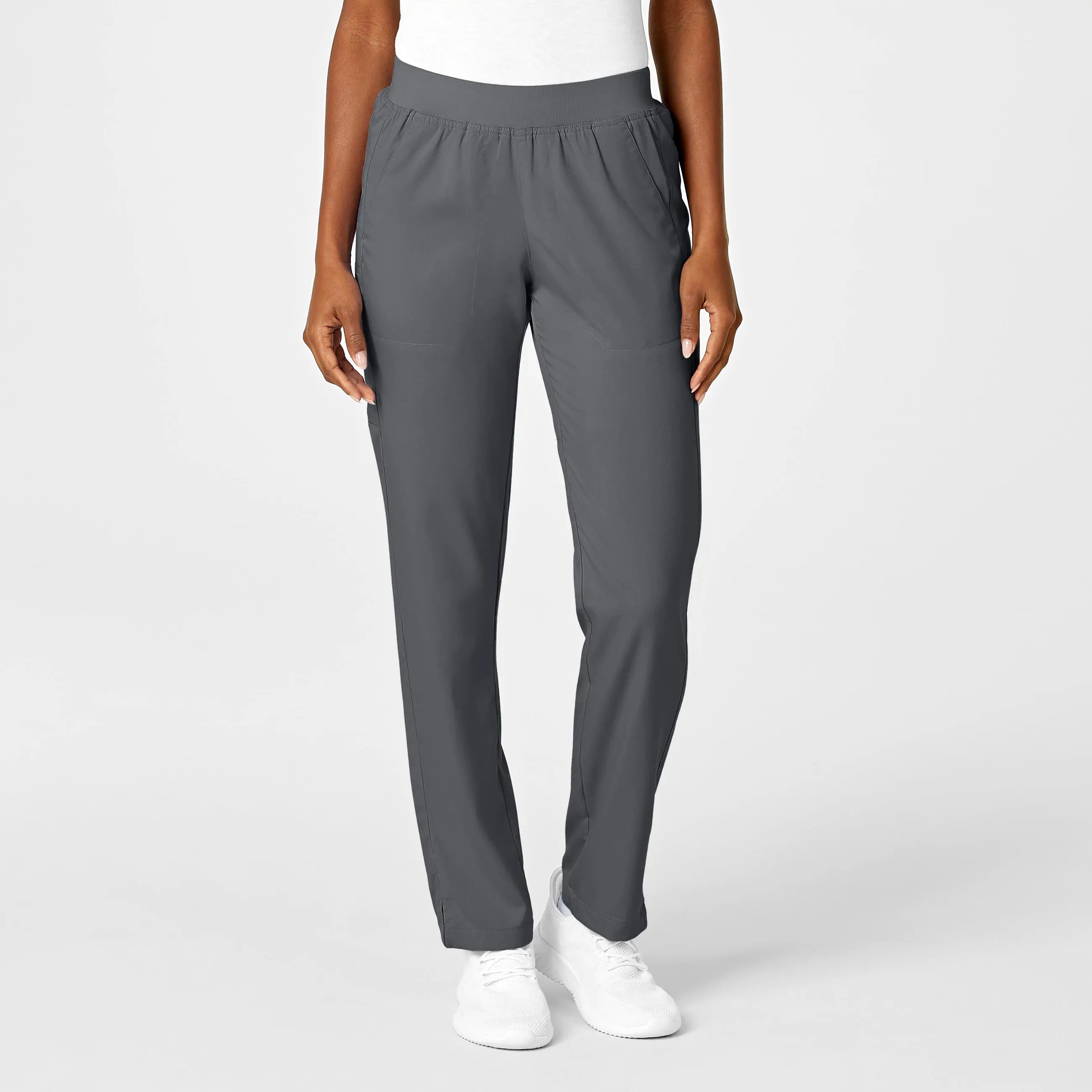 Year-End Sale Wink Women's Knit Waist Cargo Scrub Pant - Pewter