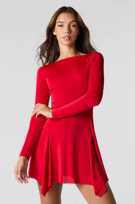 Extra Savings Asymmetrical Slinky Mini Dress