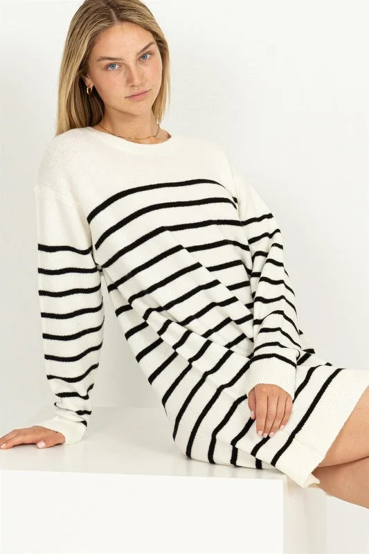 Reduced Prices Casually Chic Striped Sweater Dress