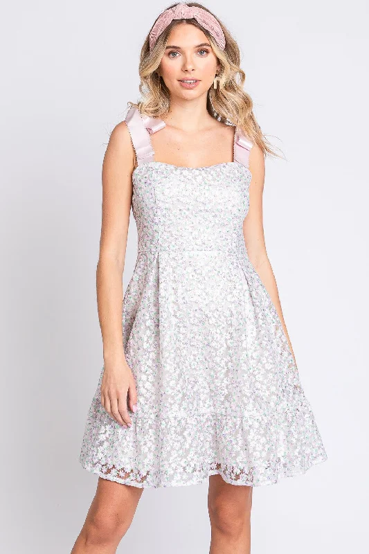 Early Access GeeGee Mesh Floral Embroidered Sleeveless Dress
