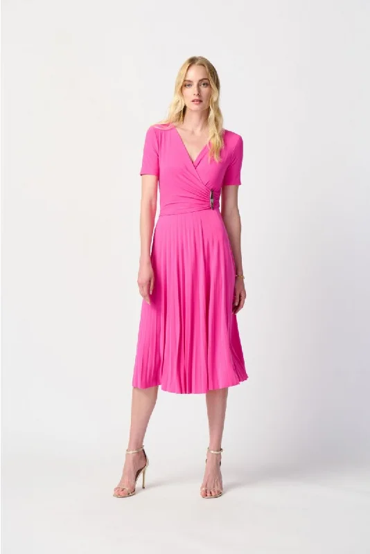 Daily Deals Joseph Ribkoff Pleated Faux Wrap Short Sleeves Fit And Flare Dress 241013 Daily Deals Joseph Ribkoff Pleated Faux Wrap Short Sleeves Fit And Flare Dress 241013