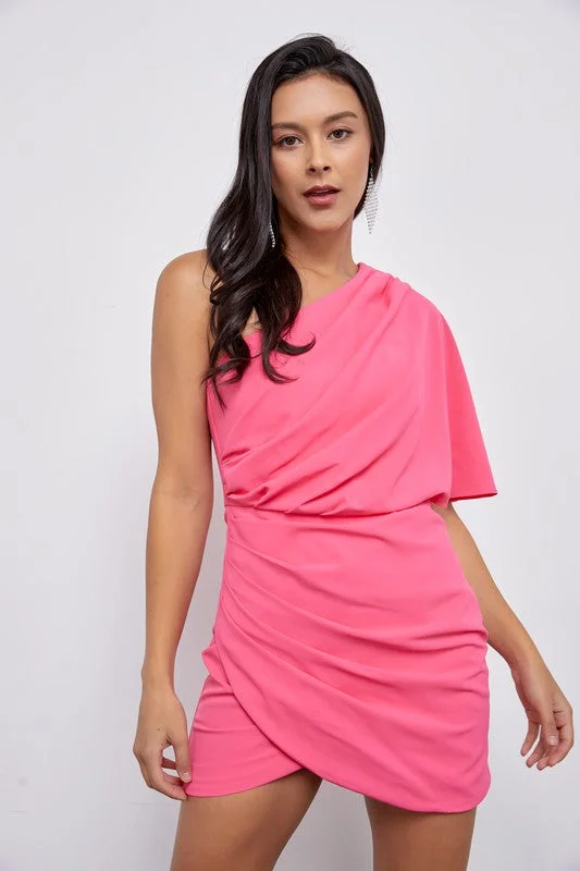Huge Discounts One Shoulder Wrap Dress
