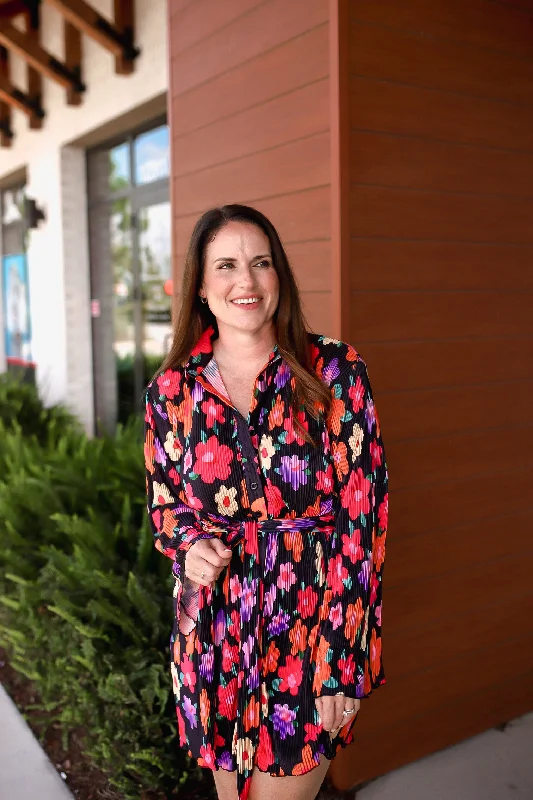 Mega Sale Tied Button Up Long Sleeve Dress