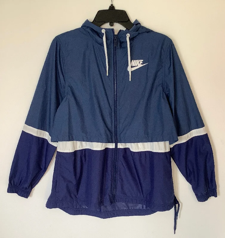 Factory Direct Sale Athletic Jacket By Nike Apparel In Blue, Size: M
