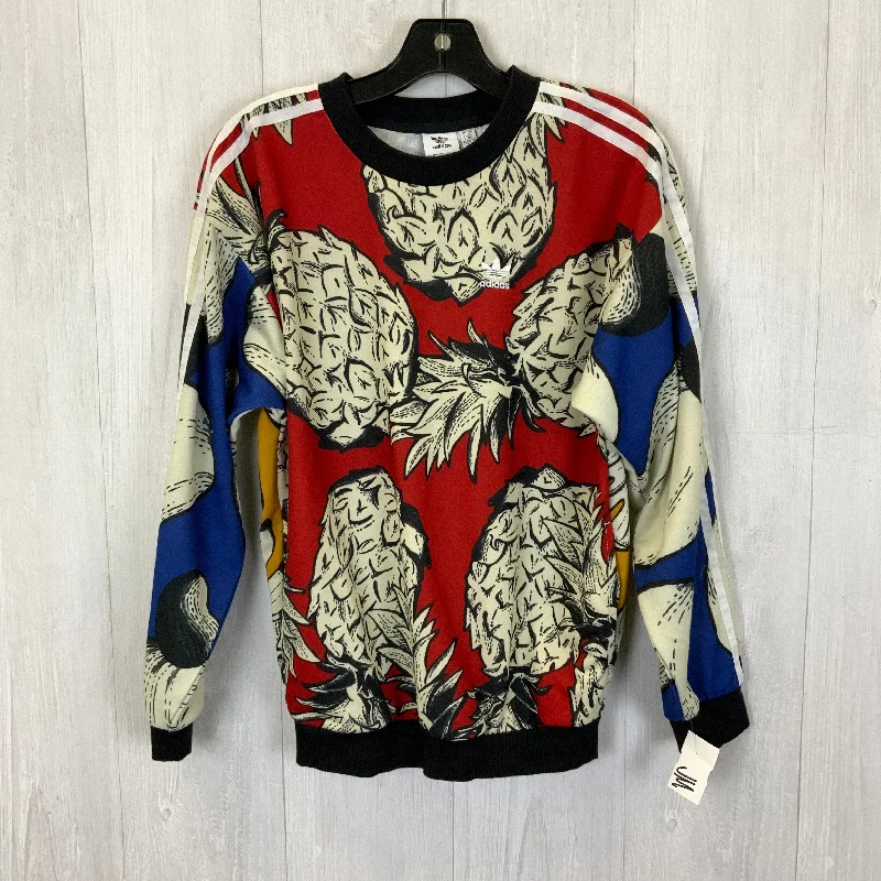 Price Reduction Athletic Sweatshirt Crewneck By Adidas In Blue & Red & White, Size: Xs