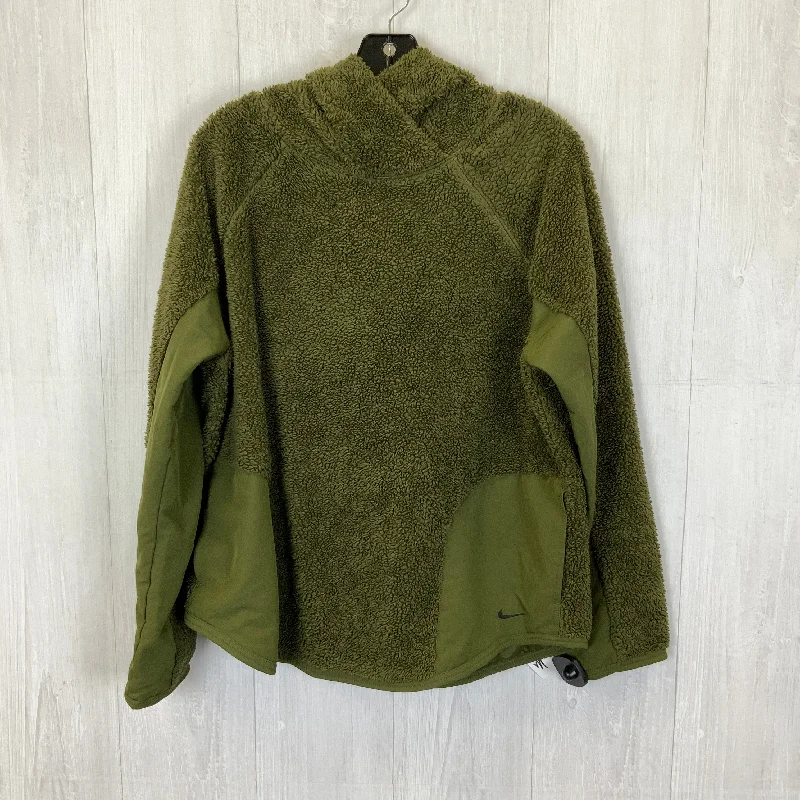 Special Price Athletic Sweatshirt Hoodie By Nike In Green, Size: L