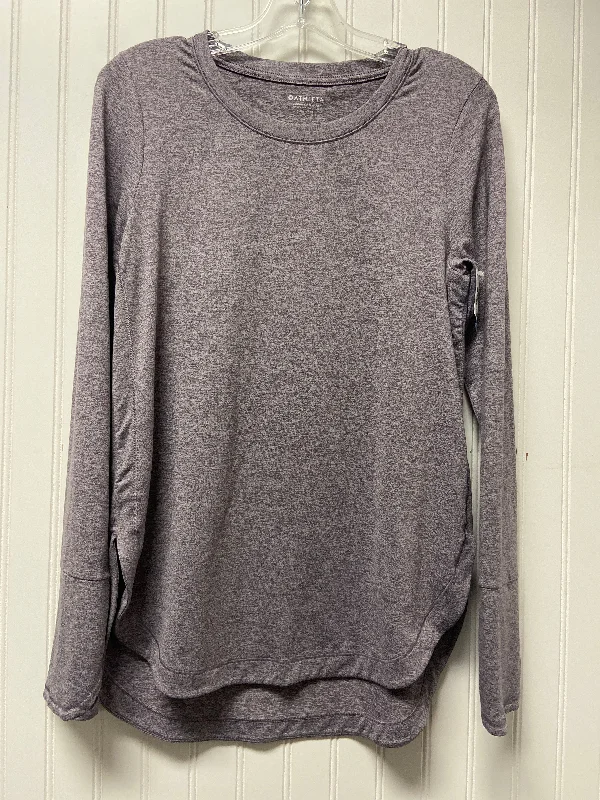 The Best Prices Athletic Top Long Sleeve Collar By Athleta In Purple, Size: S