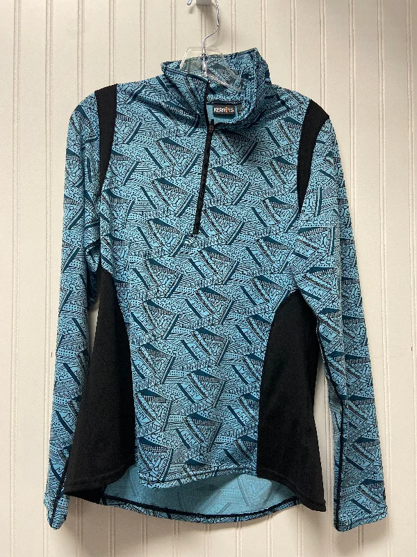 Best Deals Athletic Top Long Sleeve Collar By Cmb In Blue, Size: L