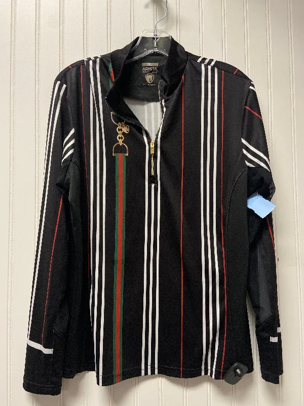 Price Drop Athletic Top Long Sleeve Collar By Cmc In Black, Size: 1x
