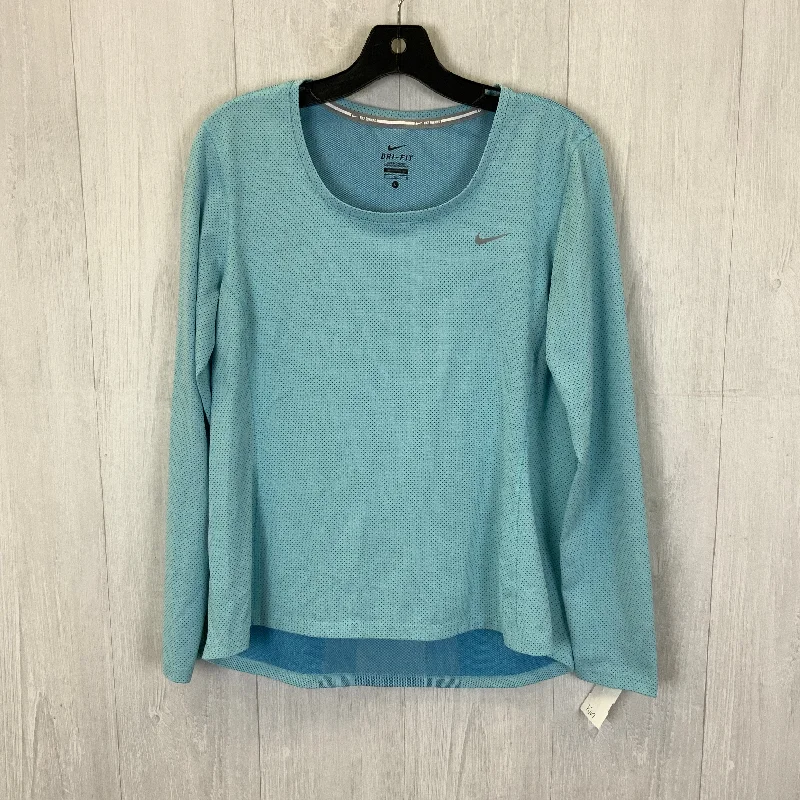 Doorbuster Deal Athletic Top Long Sleeve Collar By Nike In Blue, Size: L
