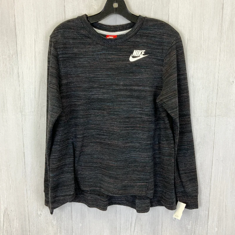 Hot Deal Athletic Top Long Sleeve Crewneck By Nike Apparel In Black, Size: M