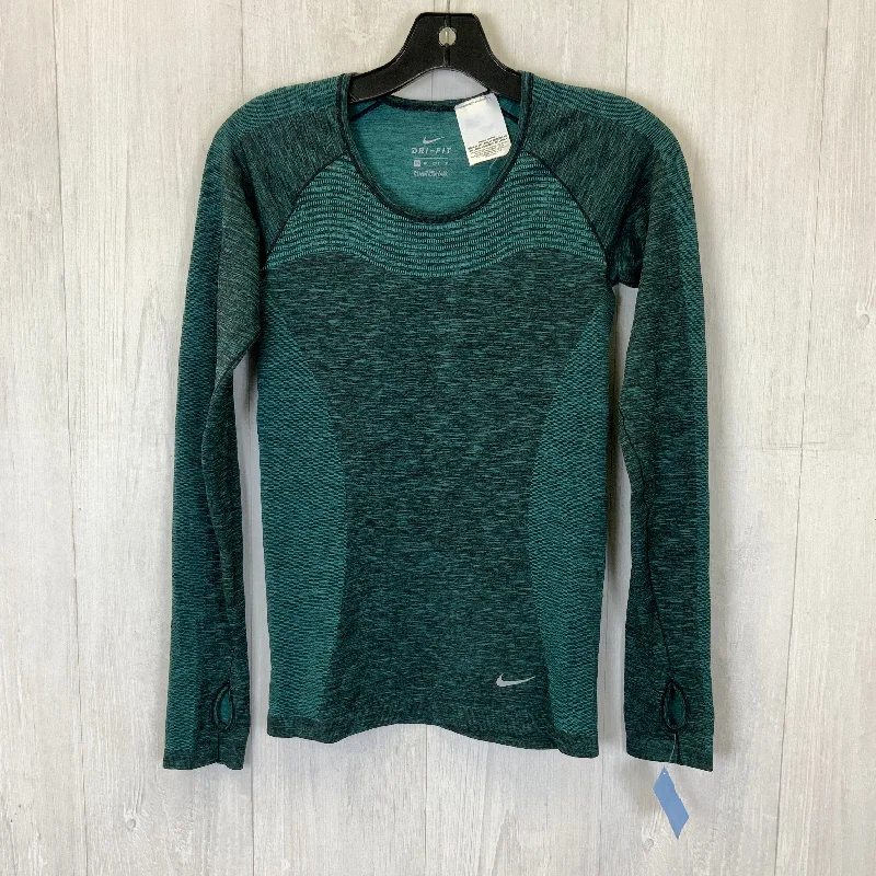 Midnight Madness Athletic Top Long Sleeve Crewneck By Nike Apparel In Teal, Size: Xs