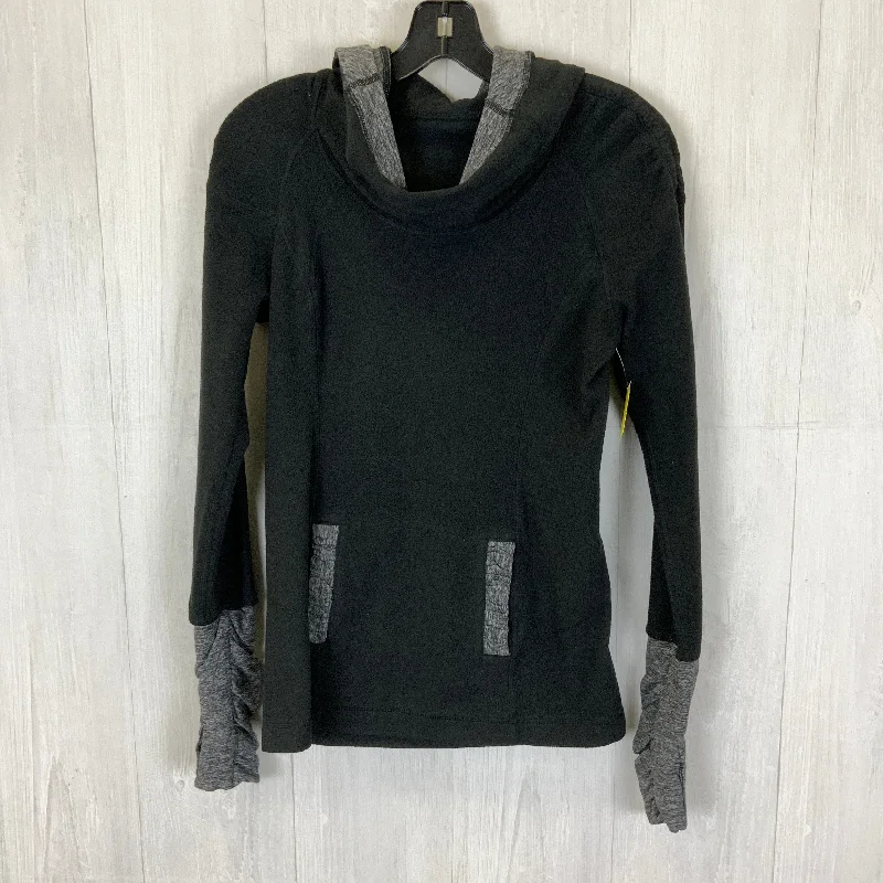 Act Now Athletic Top Long Sleeve Hoodie By Lululemon In Black & Grey, Size: 4