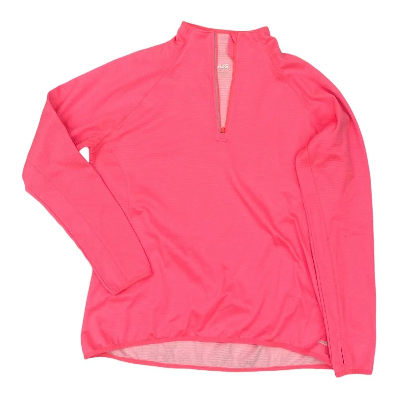 Online Only Athletic Top Ls Collar By Avia In Pink, Size:2X