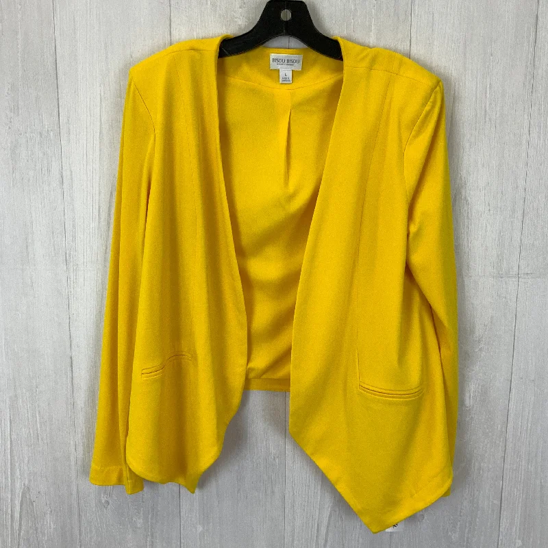 Overstock Sale Blazer By Bisou Bisou In Yellow, Size: L