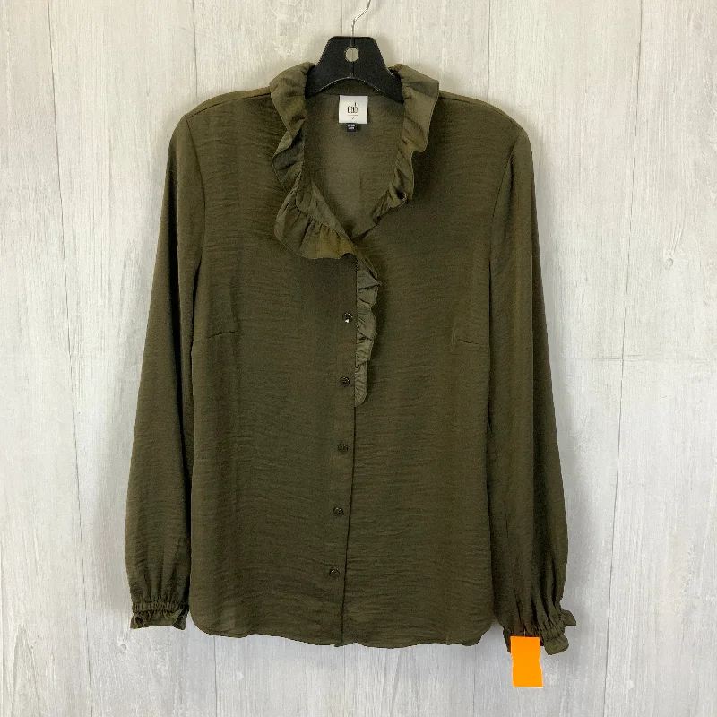 Deep Discounts Blouse Long Sleeve By Cabi In Olive, Size: S